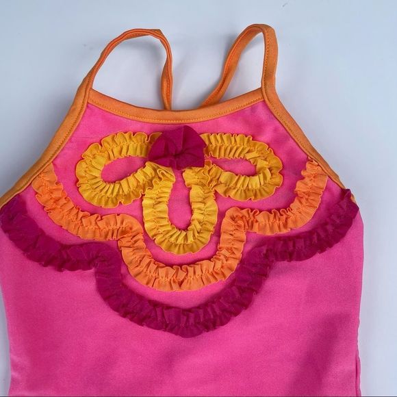 Love U Lots Girls' Swimsuit Ruffle Flower Design - Picture 3 of 5